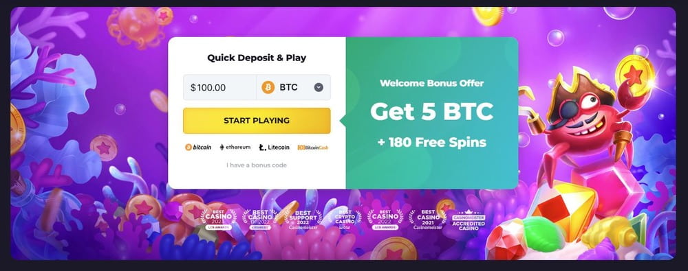 Banner from the official Bitstarz casino site