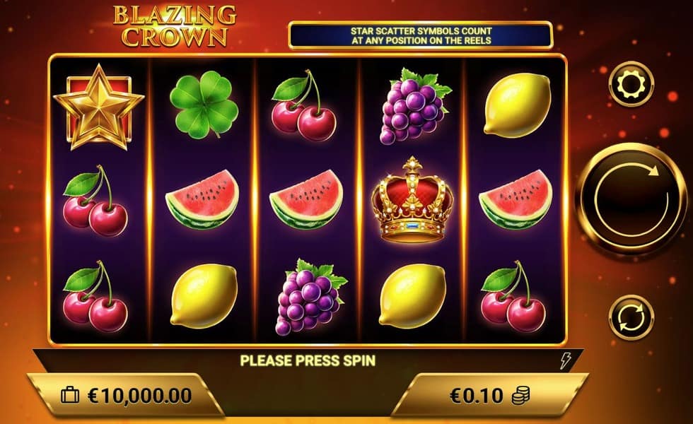 Demo mode of Blazing Crown slot